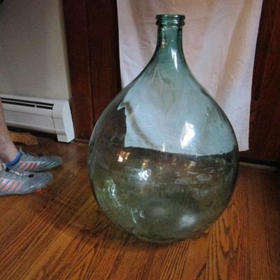 Sale Photo Thumbnail #51: Israeli Water Jar - Green, no cracks.
