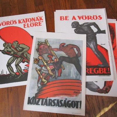 Hungarian revolution posters - set of ten.   A couple are rough on the edges.