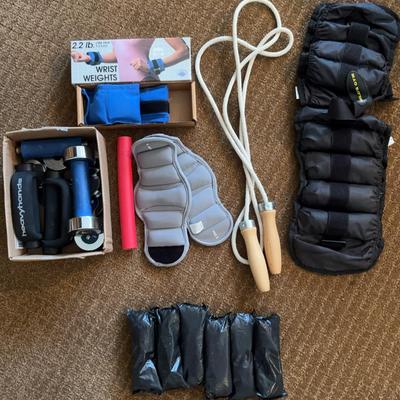 Lot Of Exercise Equipment: Jumprope & Wrist/Ankle/Hand Weights