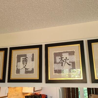 4 Seasons Original Chinese Script Art Pieces