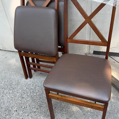 3 Wooden Folding Chairs