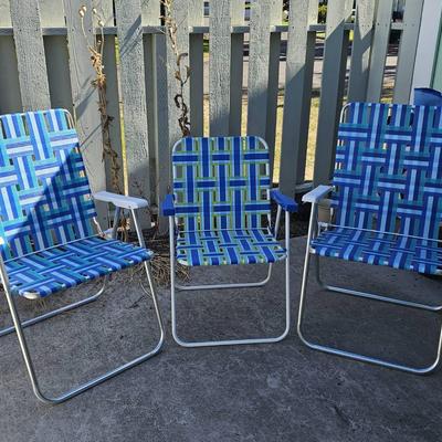 Ocean Blue Folding Patio/Lawn Chairs 