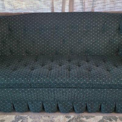 Mini Print Green Sofa w/Rolled Arms 1970-1980