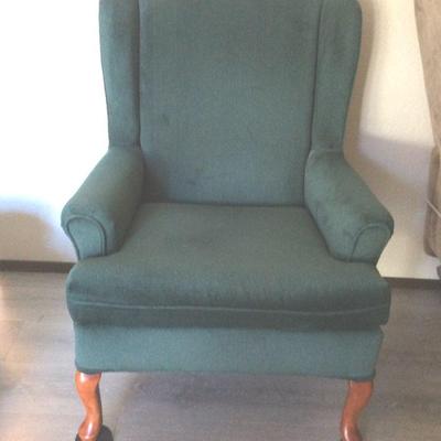 Emerald Green Wingback Chair 