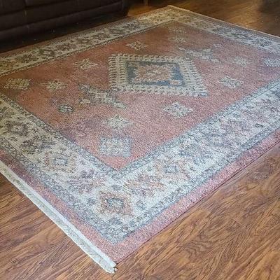 Karatonn Dark Red Fringed Area Rug