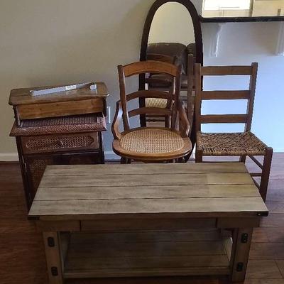 Home Furniture Collection with Chairs, Mirror, Coffee Table & Cabinet