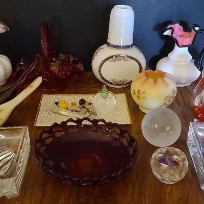 Uranium Glass, Fenton & Porcelain Collectible Assortment