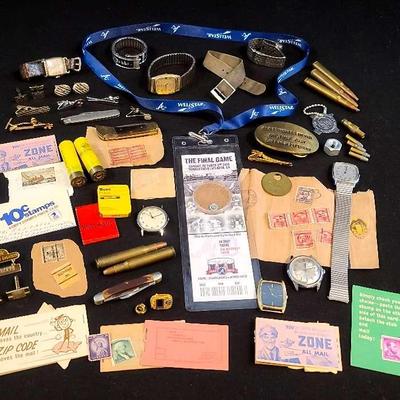Vintage Watches, Stamps, Cufflinks, and Collectibles with Atlanta Braves Turner Field Memorabilia