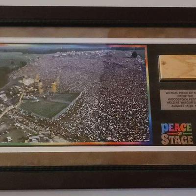 Woodstock “Peace of Stage” Framed Print with Stage Fragment