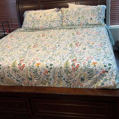 Ashley Furniture California King Sleigh Bed with Sealy Hybrid Mattress