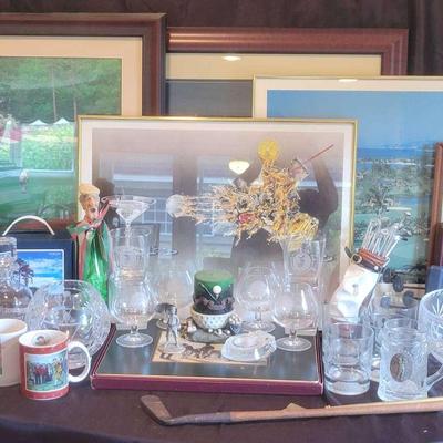 Golf Memorabilia & Collectibles with Framed Prints and Crystal