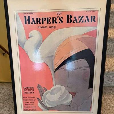 Framed August 1929 Harper’s Bazar Cover Print
