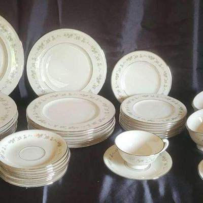 Elegant Floral China Dinnerware Set for Eight with Extras