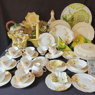 Lovely Collection of Springtime Decor and Royal Albert Tea Set