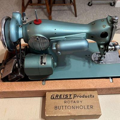 Vintage Empire Sewing Machine with Greist Rotary Buttonholer