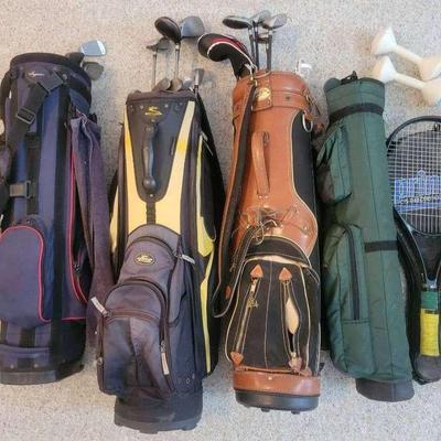 Golf Club & Bag Collection with Tennis Racket