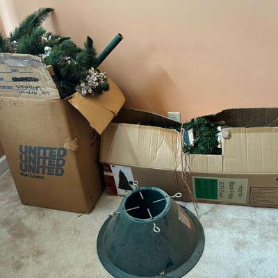 Two Artificial Christmas Trees with Stand