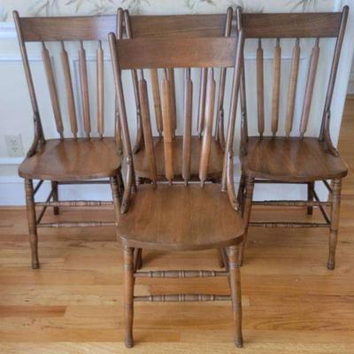 Set of Four Wooden Kitchen Chairs
