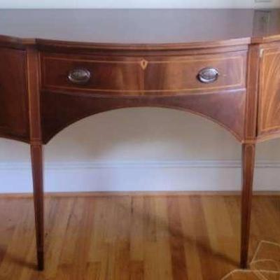 Elegant Wooden Sideboard with Inlay Design