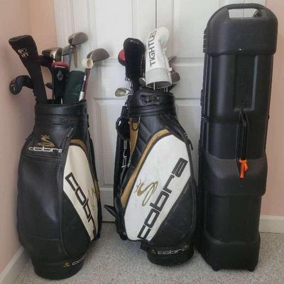 Cobra Golf Bags with Clubs & Hard Travel Case