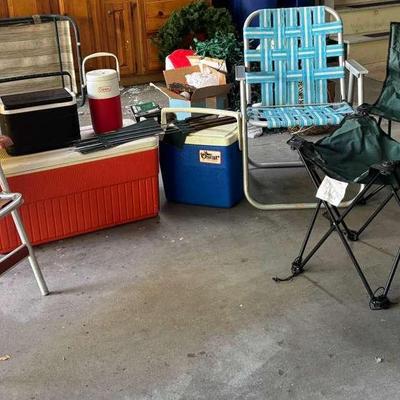 Tailgating & Camping Gear with Chairs and Coolers