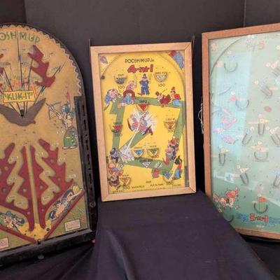 Three Vintage Poosh-M-Up Pinball Style Games