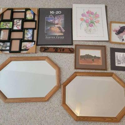 Wall Mirror & Picture Frame Collection with Signed Artwork