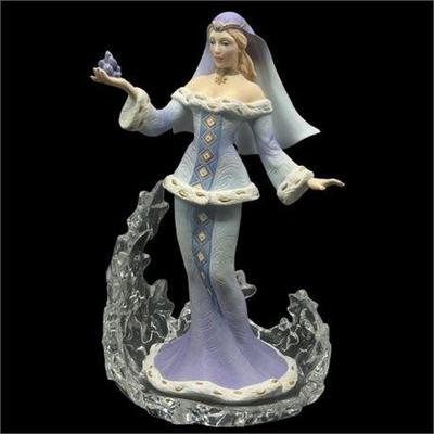 Lot 382  
Franklin Mint Co, "The Frost Fairy Princess" Porcelain Statue, On Lead Crystal