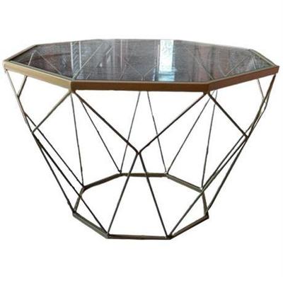 Lot 010   
MCM Style Octagon Glass Top Cocktail Table
