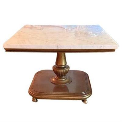 Lot 012   
Italian Marble Top Pedestal Side Accent Table