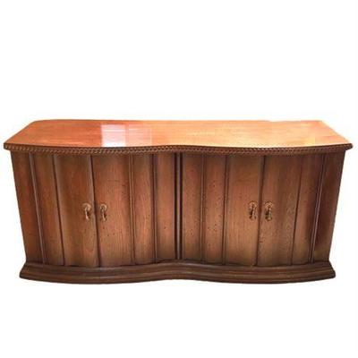 Lot 002   
Pecan Wood Buffet Cabinet, Vintage
