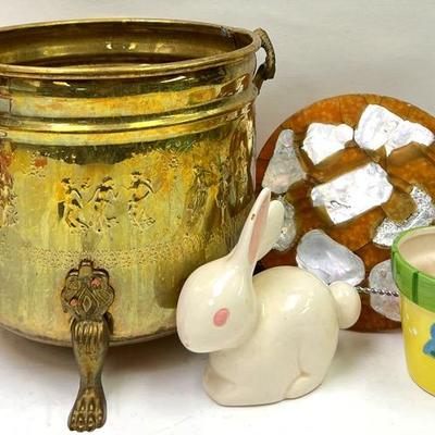 Antique Brass Planter & Decor 
