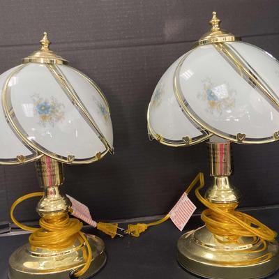 2 Vintage Dimming Brass Tone Touch Lamps