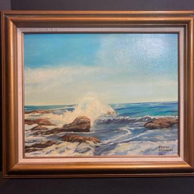 Vintage Framed Florence Seascape Painting “Vieira 84”