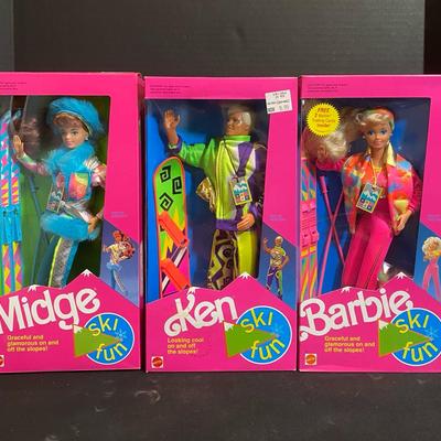 Vintage 90's Ski Fun “Barbie”, “Ken” & “Midge” (3)
