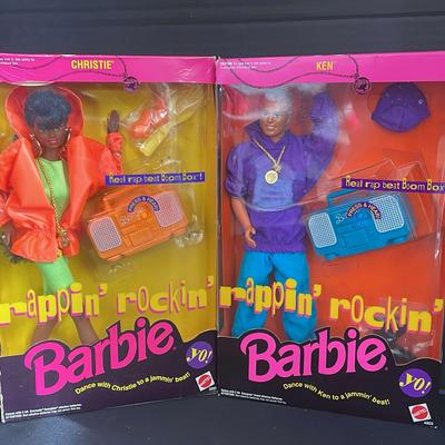 1991 Rappin Rockin Christie And Ken Mattel Barbie
