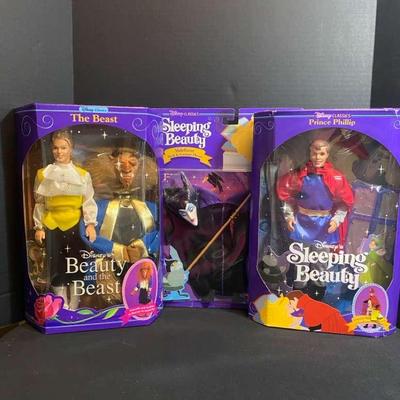 Disney's The Beast, Sleeping Beauty Prince Phillip Doll & Maleficent Costume For Barbie Doll