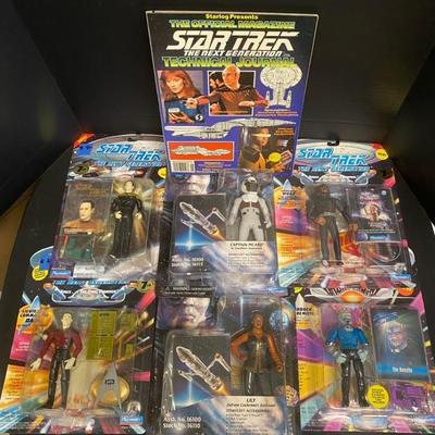 Vintage Star Trek The Next Generation & First Contact Figurines With Magazine