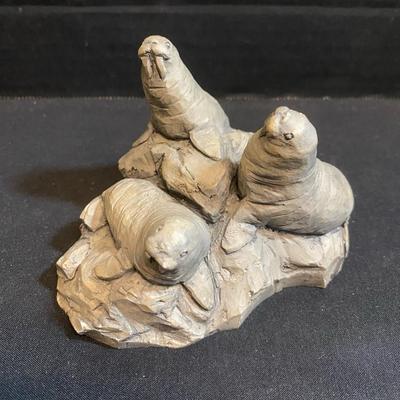 Mt. Saint Helen’s Volcanic Ash Sculpture Of Sunbathing Walruses On A Rock