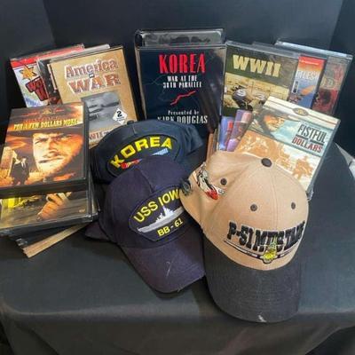 Mystery Lot Of War Movies, Clint Eastwood, John Wayne & Military Caps