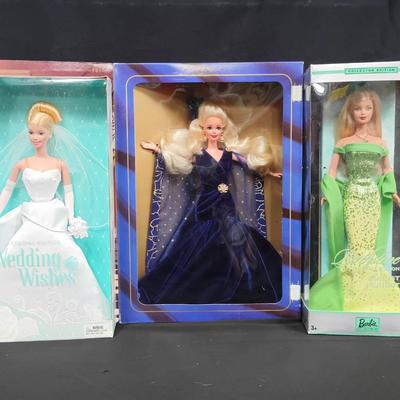 Special Edition Barbie Trio – Wedding Wishes, Evening Elegance & August Peridot (Collector Edition)