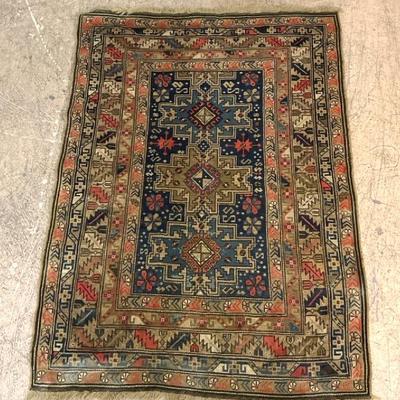 Handwoven Caucasian Lezgi Style Rug