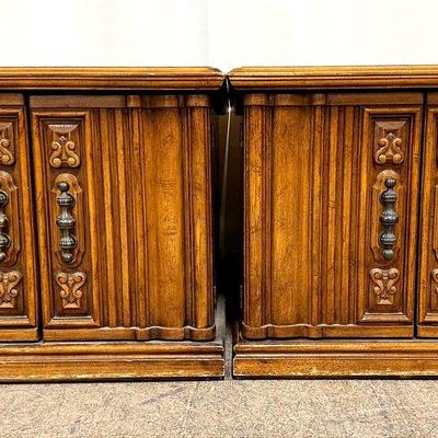 Pair of Vintage Solid Wood Nightstands