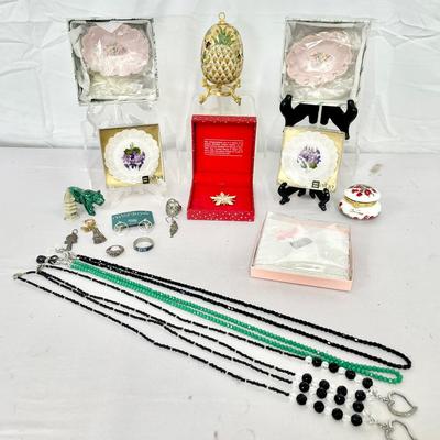 An Assortment Of Vintage Trinkets And Sterling Jewelry 
