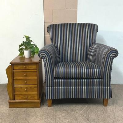 Thomasville Skirted Accent Chair W/ Magazine Side Table 