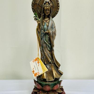 Asian Goddess Kuan Yin Heavy Veronese Statue
