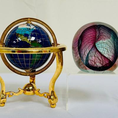 Philabaum Paperweight / Miniature Gemstone Globe