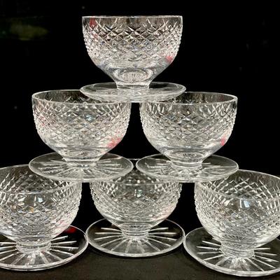(6) Waterford Crystal Alana Dessert-Footed 