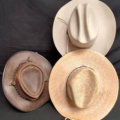 Three Men's Western Cowboy Hats