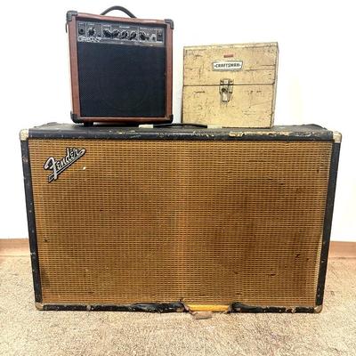 Vintage Fender Cabinet, Urban Amp & Craftsman Toolbox w/ Jigsaw